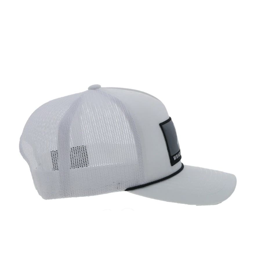 Hooey Hat, Wright Brothers Black, White, Grey Rectangle Patch, Men's, One Size Fits All, Odessa, White