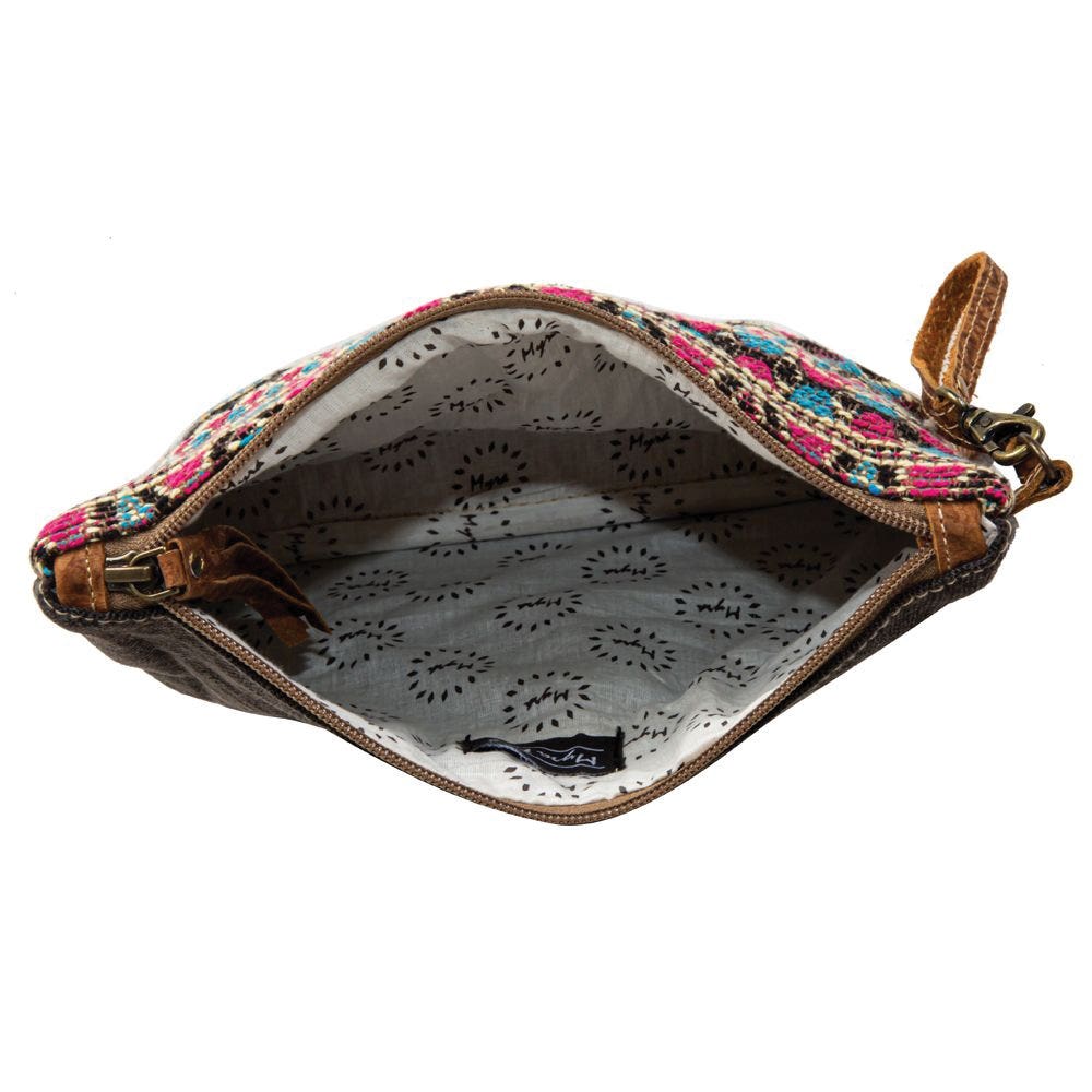Myra Bag Pouch, Colors of The Southwest, Tribal Inspired, Zipper