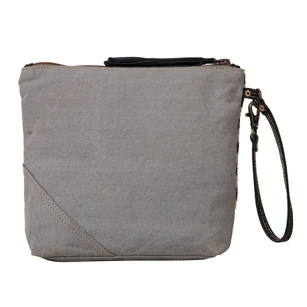 Myra Bag Pouch, Globetrotter Patch, Textured Sewn Accents, Zipper