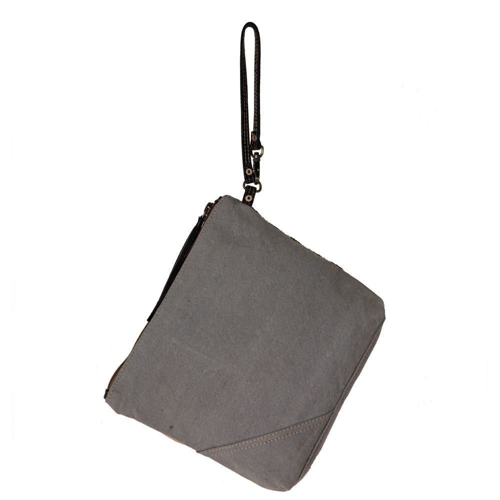 Myra Bag Pouch, Globetrotter Patch, Textured Sewn Accents, Zipper