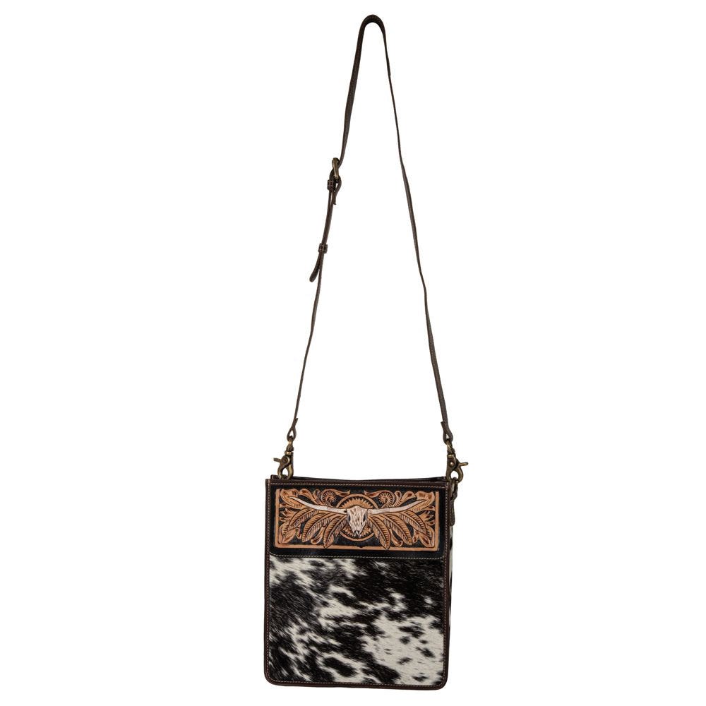 Myra Bag Hand Tooled Bag, Spirit of The Herd, Zipper