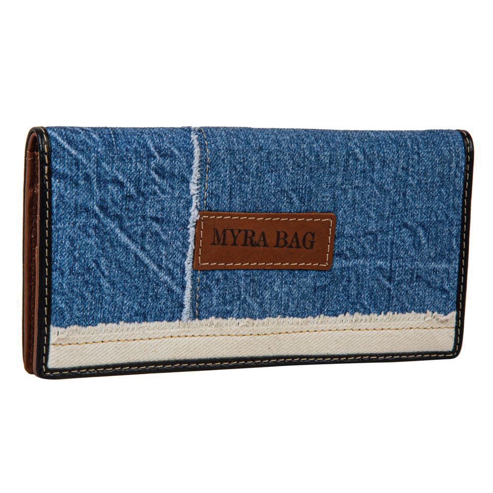 Myra Bag Credit Card Holder, Lucky Seven Star, Snap, Zipper, Blue