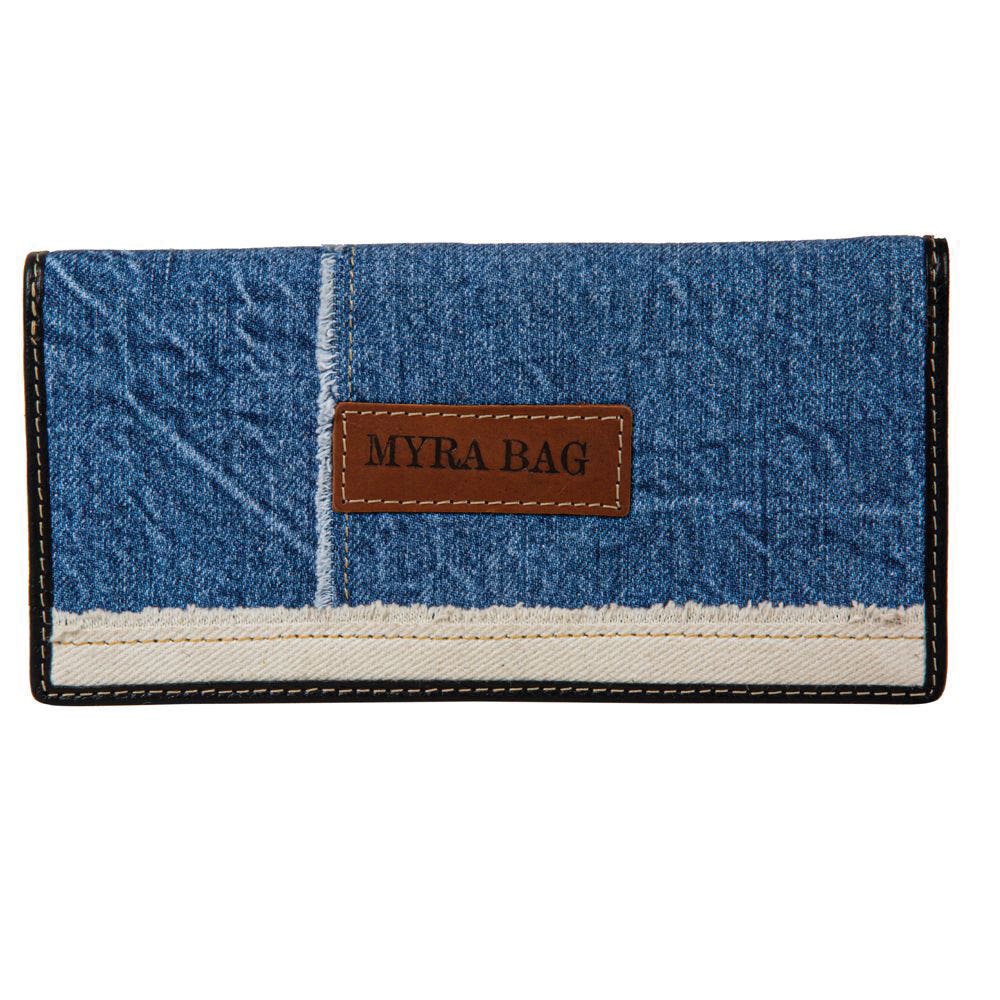 Myra Bag Credit Card Holder, Lucky Seven Star, Snap, Zipper, Blue