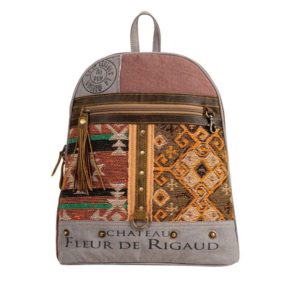 Myra Bag Backpack Bag, Rigaud Rail Express, Tribal Inspired, Zipper