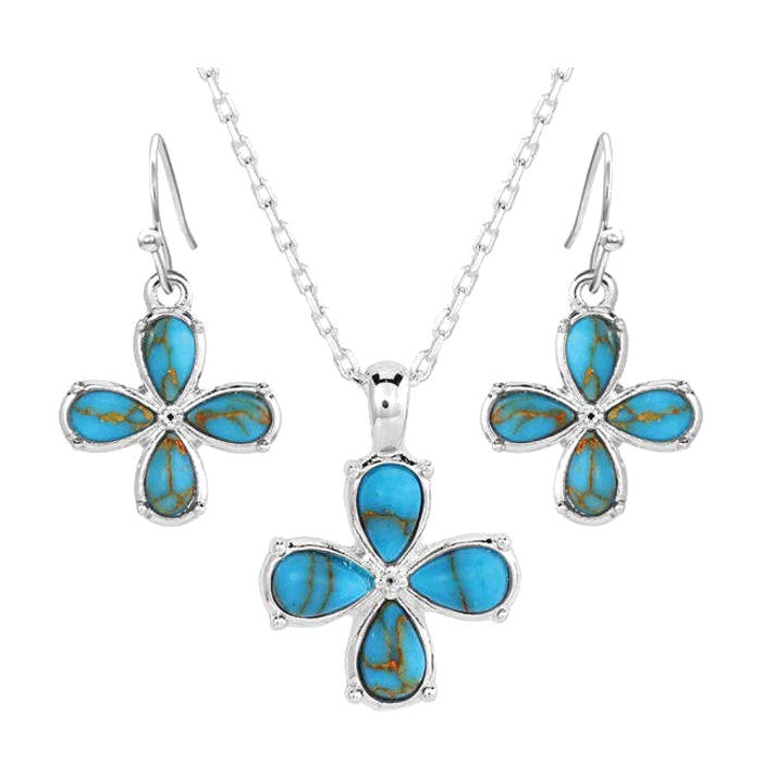 Montana Silversmiths Wildflower Turquoise Jewelry Set