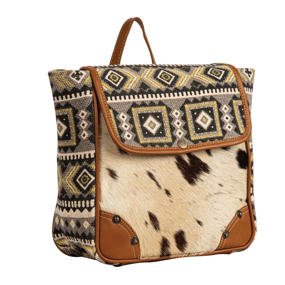 Myra Bag Backpack Bag, Bison Ridge, Tribal Inspired, Zipper