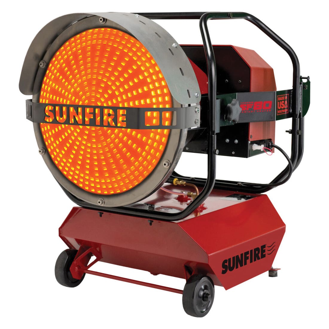 SunFire 95080 Radiant Heater, 6 gal Fuel Tank, Diesel, Kerosene, 80,000 Btu/hr BTU, 1900 sq-ft Heating Area