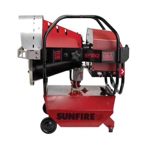 SunFire 95080 Radiant Heater, 6 gal Fuel Tank, Diesel, Kerosene, 80,000 Btu/hr BTU, 1900 sq-ft Heating Area