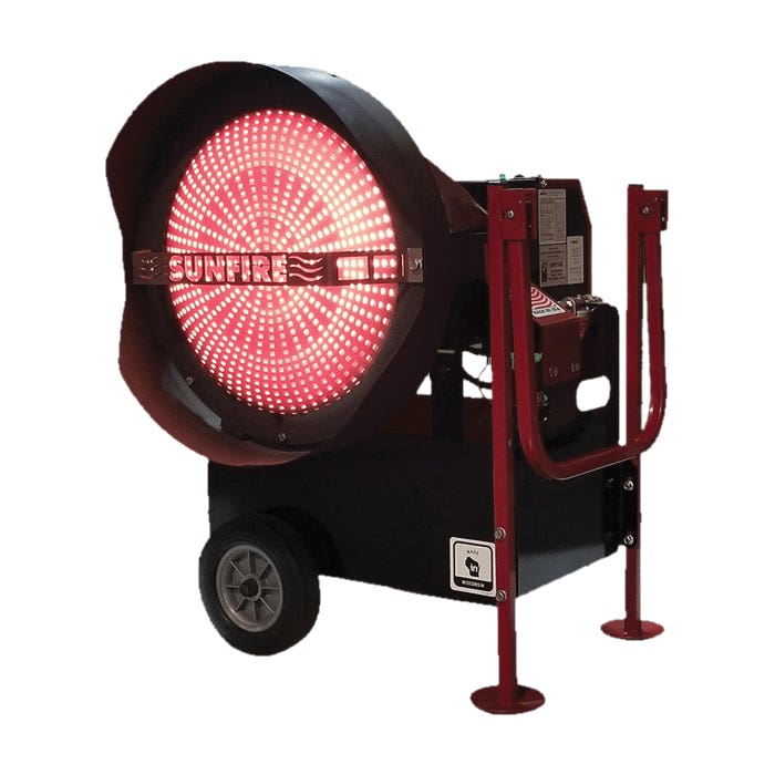 SunFire 95001 Radiant Heater, 19 gal Fuel Tank, Diesel, 150,000 Btu/hr BTU, 3600 sq-ft Heating Area, 0.97 to 1.1 gph Air
