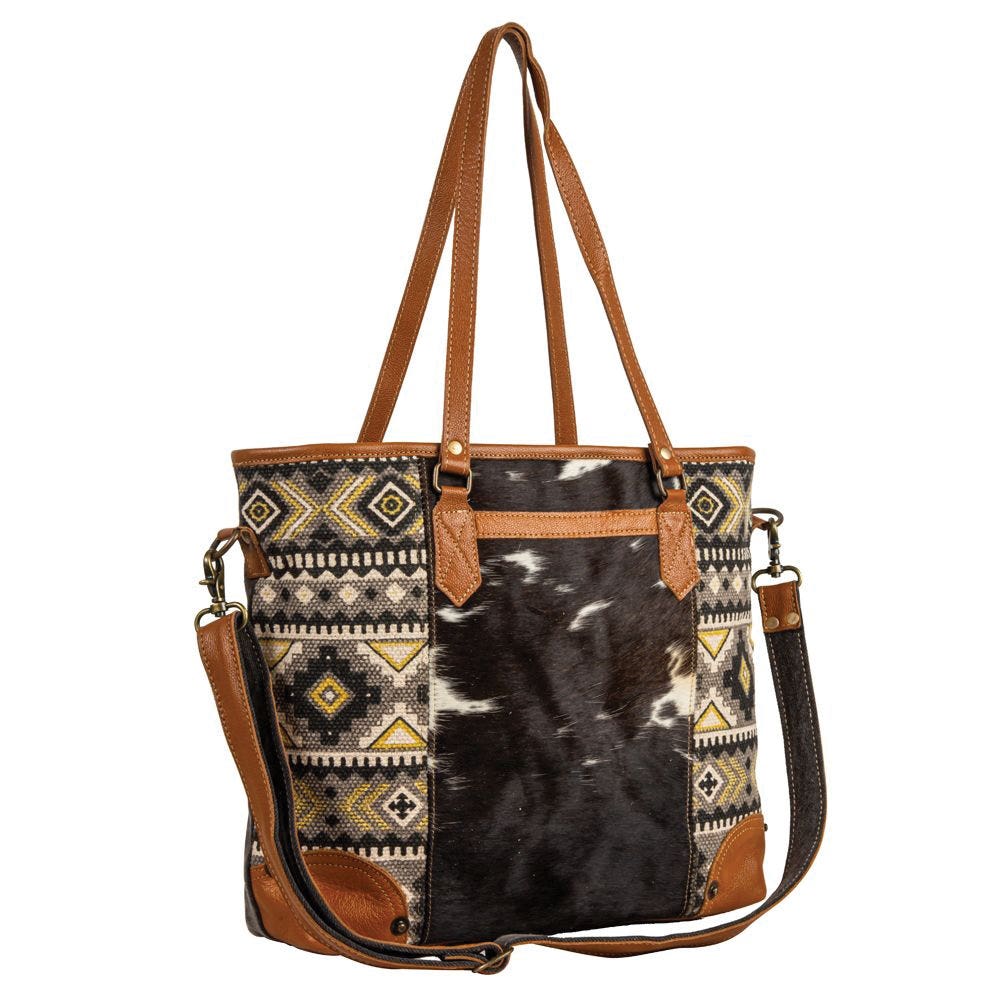 Myra Bag Tote Bag, Bison Ridge, Tribal Inspired, Zipper