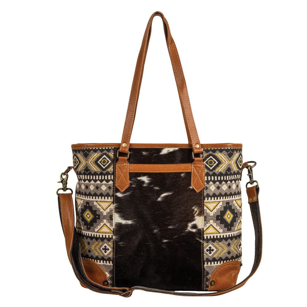 Myra Bag Tote Bag, Bison Ridge, Tribal Inspired, Zipper