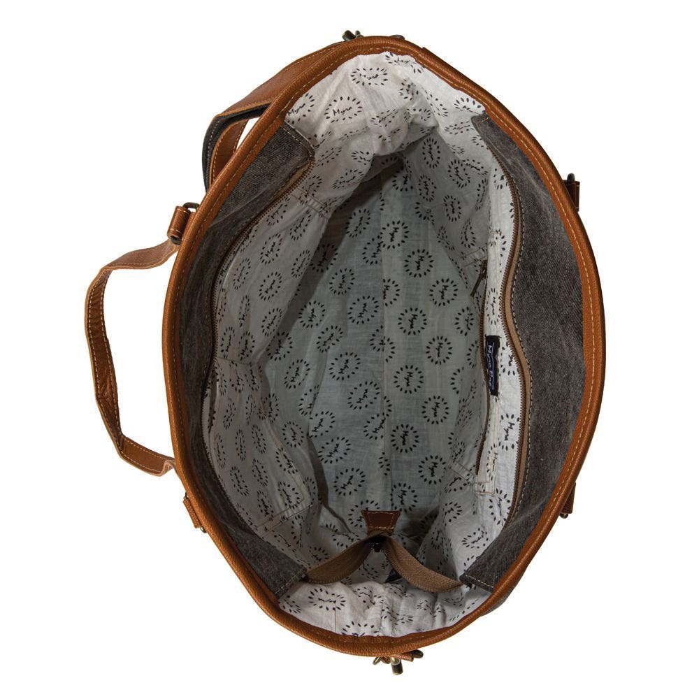 Myra Bag Tote Bag, Bison Ridge, Tribal Inspired, Zipper