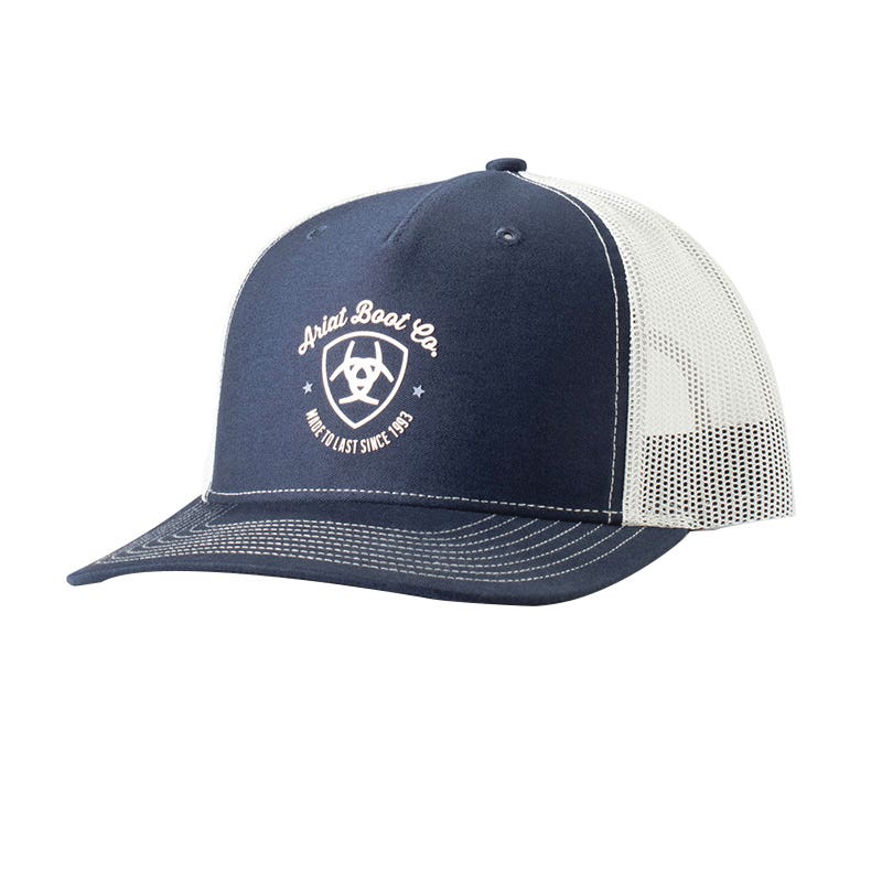 Ariat Cap, Ariat Boot Co Made to Last Since 1993 Logo, Men's, Cotton/Polyester, Navy
