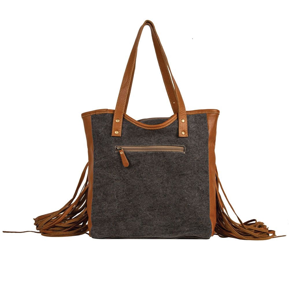 Myra Bag Tote Bag, Mojave Paisley Fringed, Zipper
