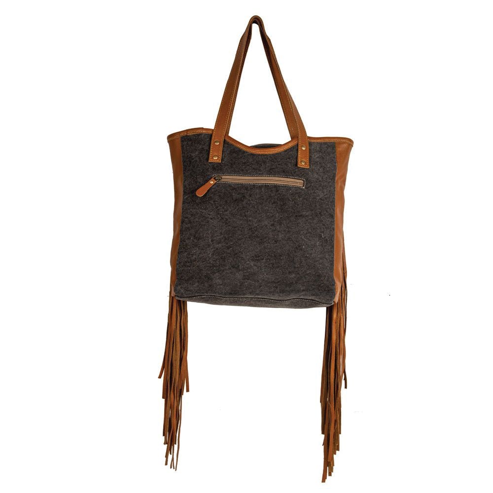 Myra Bag Tote Bag, Mojave Paisley Fringed, Zipper