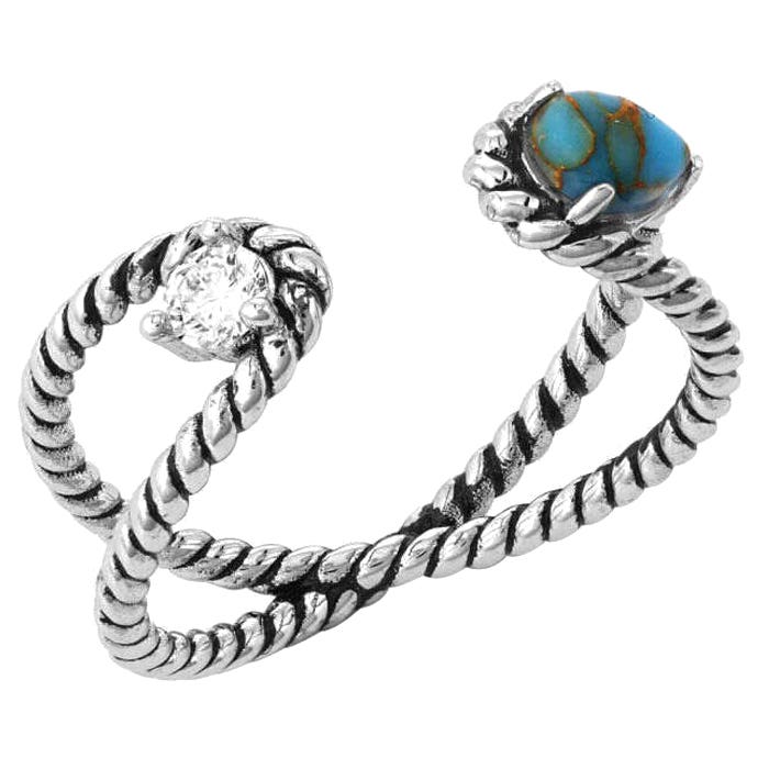 Montana Silversmiths Ring, Women's, One-Size, Stars and Sky Crystal, Cubic Zirconia, Turquoise, Clear