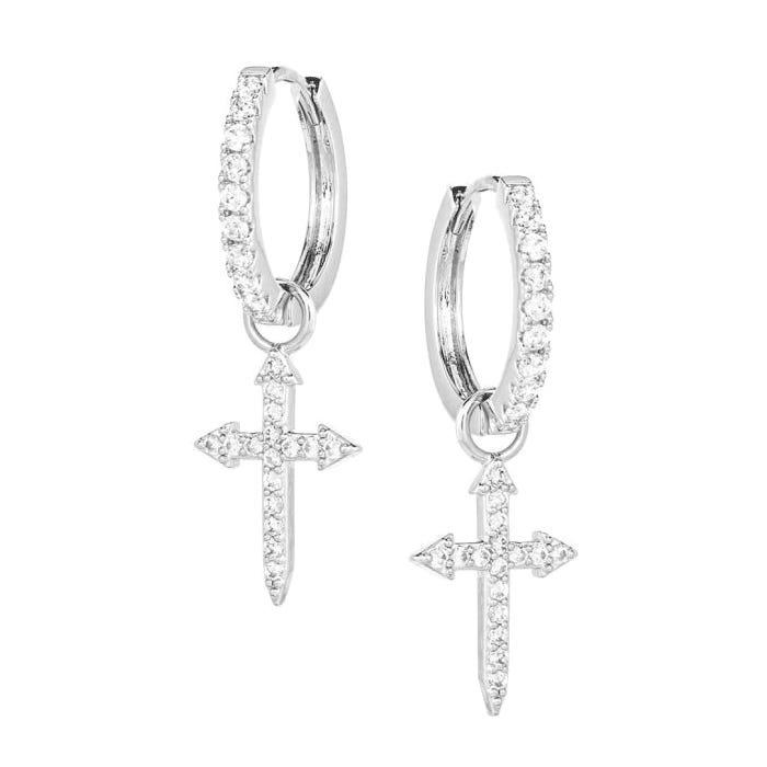 Montana Silversmiths Crystal Devotion Cross Earrings