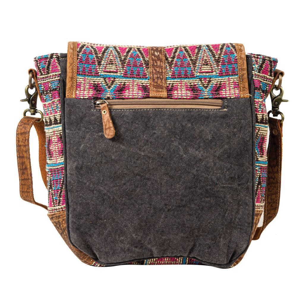 Myra Bag Messenger Bag, Colors of The Southwest, Buckle, Flap, Zipper