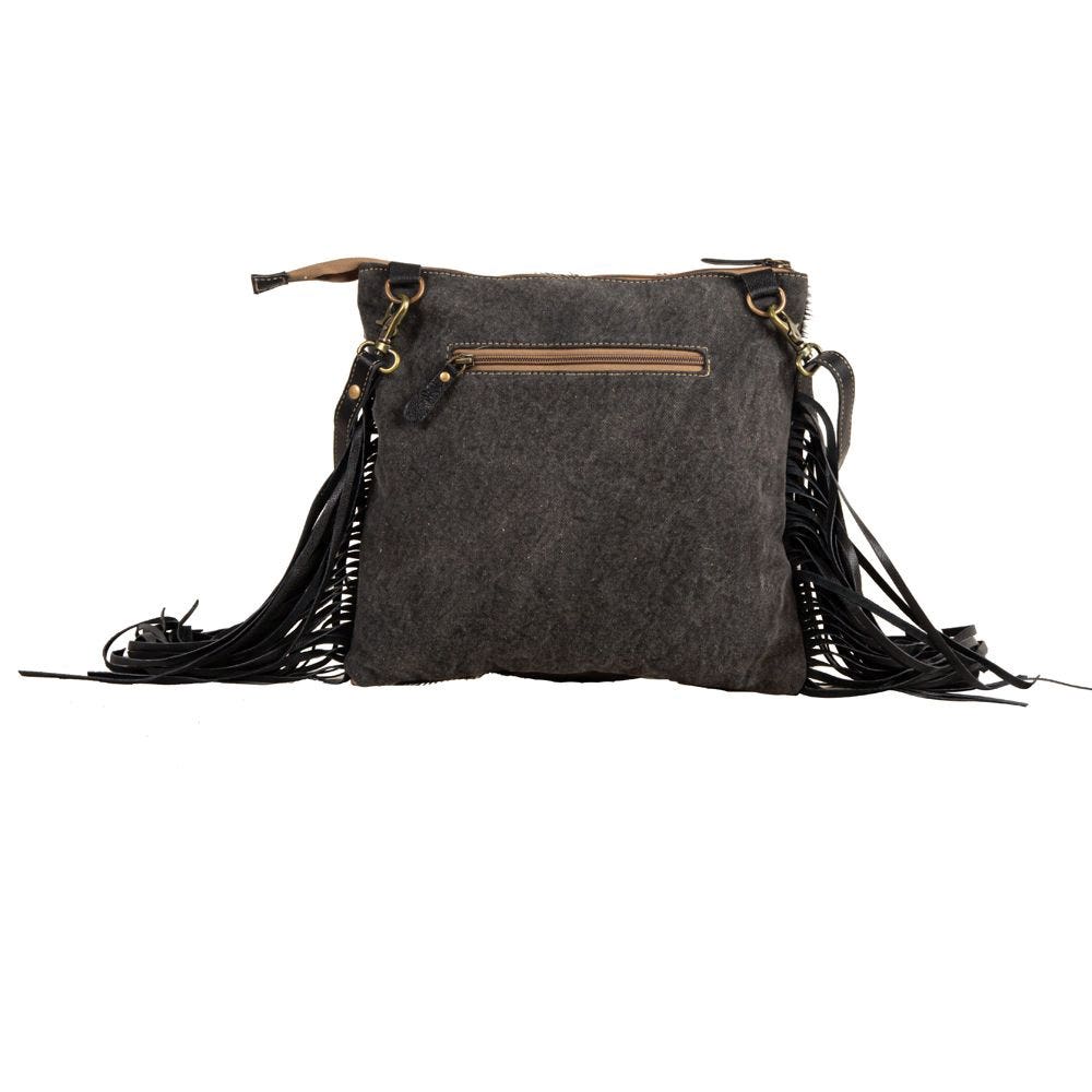 Myra Bag Hand Tooled Bag, Tumbleweed Trail Fringed, Zipper