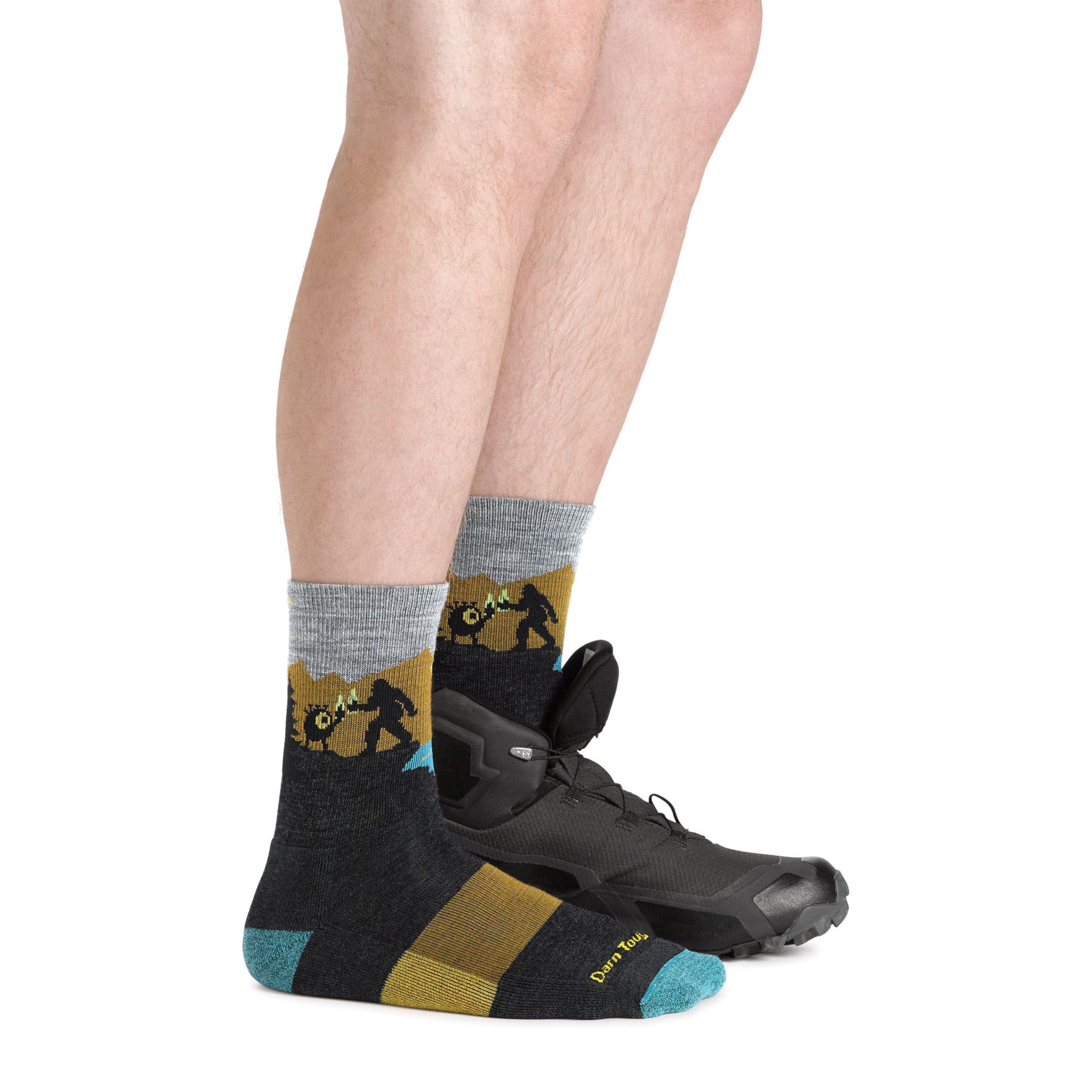 Darn Tough 5014-ECLIPLSE-L Men's Close Encounters Hiking Socks, Male, L, Lycra Spandex/Merino Wool/Nylon, Eclipse