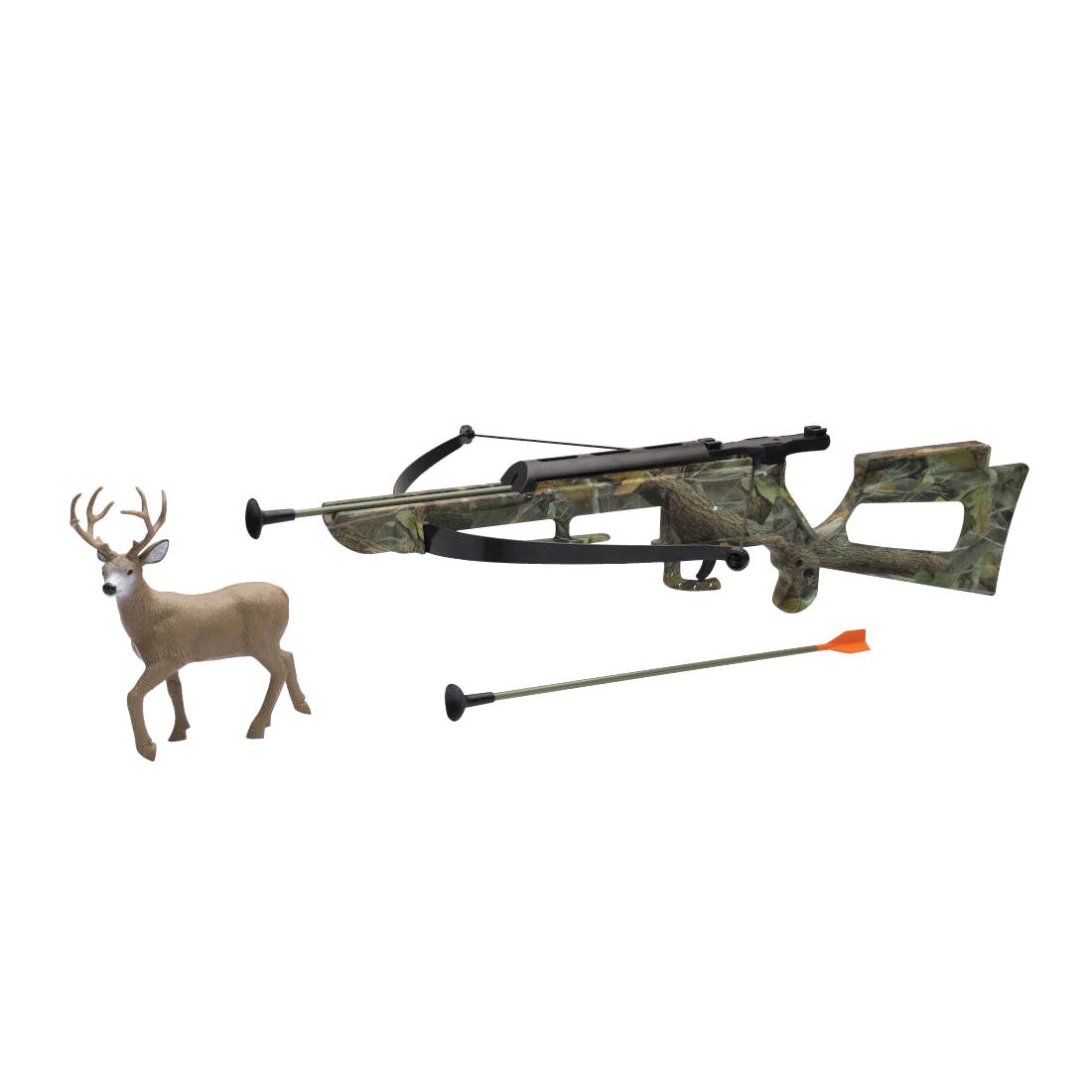 NewRay SS-76536 Hunting Camo Crossbow with Deer Set, Shooting Games, 5 years and Up