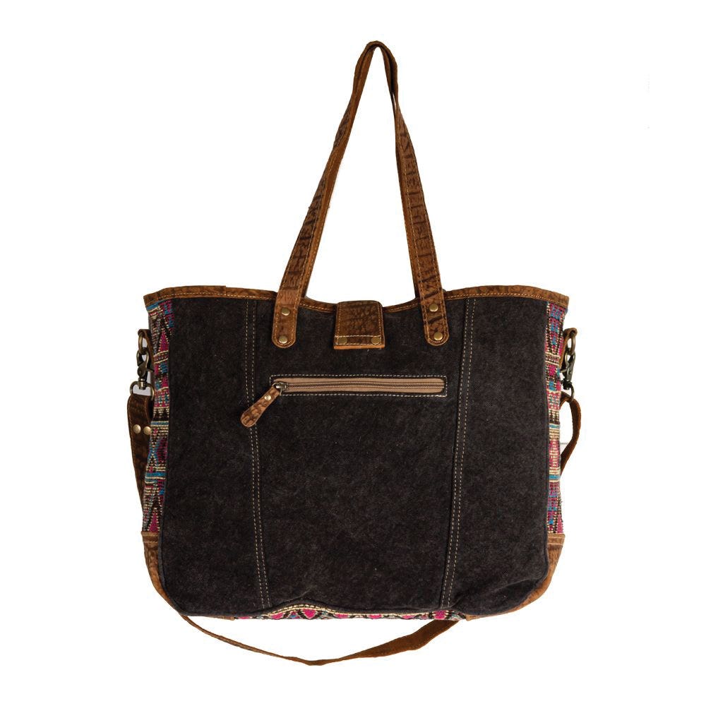 Myra Bag Weekender Bag, Colors of The Southwest, Tribal Inspired, Snap, Zipper