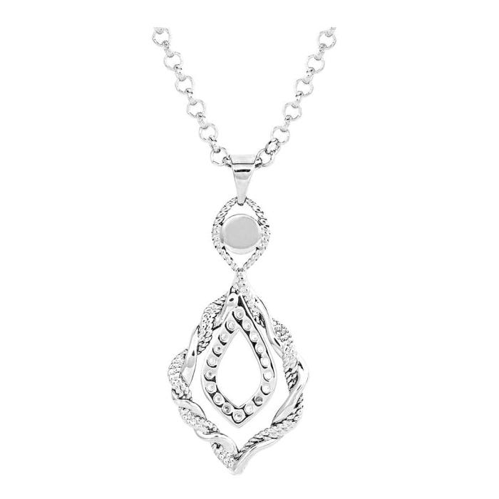 Montana Silversmiths Necklace, Women's, Twisted in Time Crystal, Turquoise, Cubic Zirconia, Clear, Brass
