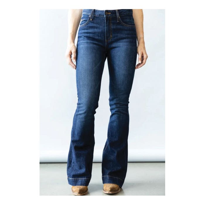 Kimes Ranch Jeans, 00, 26 in, 36 in L, Blue, Super Wide Flared, Stretchable