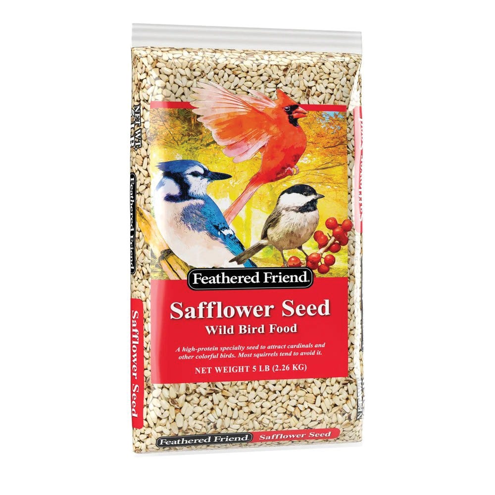 Feathered Friend 14370 Safflower Seed Wild Bird Food, Straight, Seed, 5 lb Bag
