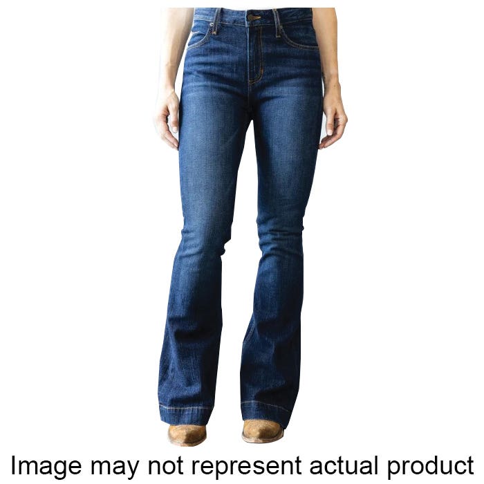 Kimes Ranch Jeans, 8, 31 in, 36 in L, Medium Wash, Super Wide Flared, Stretchable