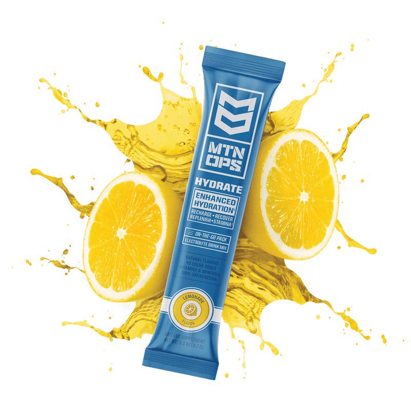 MTN OPS HYDRATE Series Drink Mix, Lemonade, 0.3 oz, Stick Pack