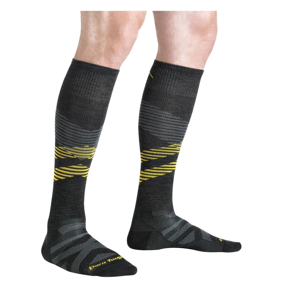Darn Tough Pennant RFL 8002-CBN-L Over-The-Calf Ultra Lightweight Ski and Snowboard Socks, Men's, L, Carbon