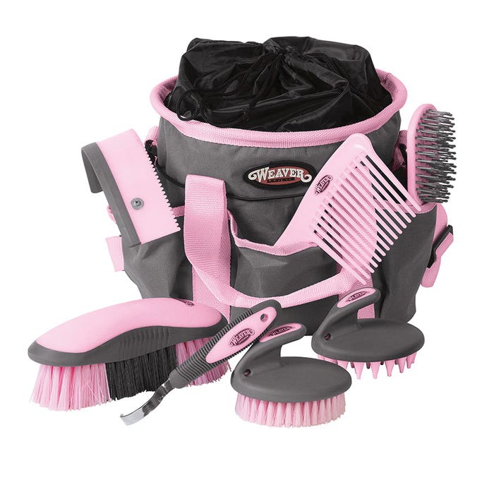 Weaver Equine 65-2055-GY Grooming Kit, Gray/Pink