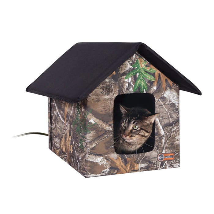 K&H 100539580 Heated Cat House, 19 x 22 x 17 in, Polyester/Vinyl, Realtree Edge