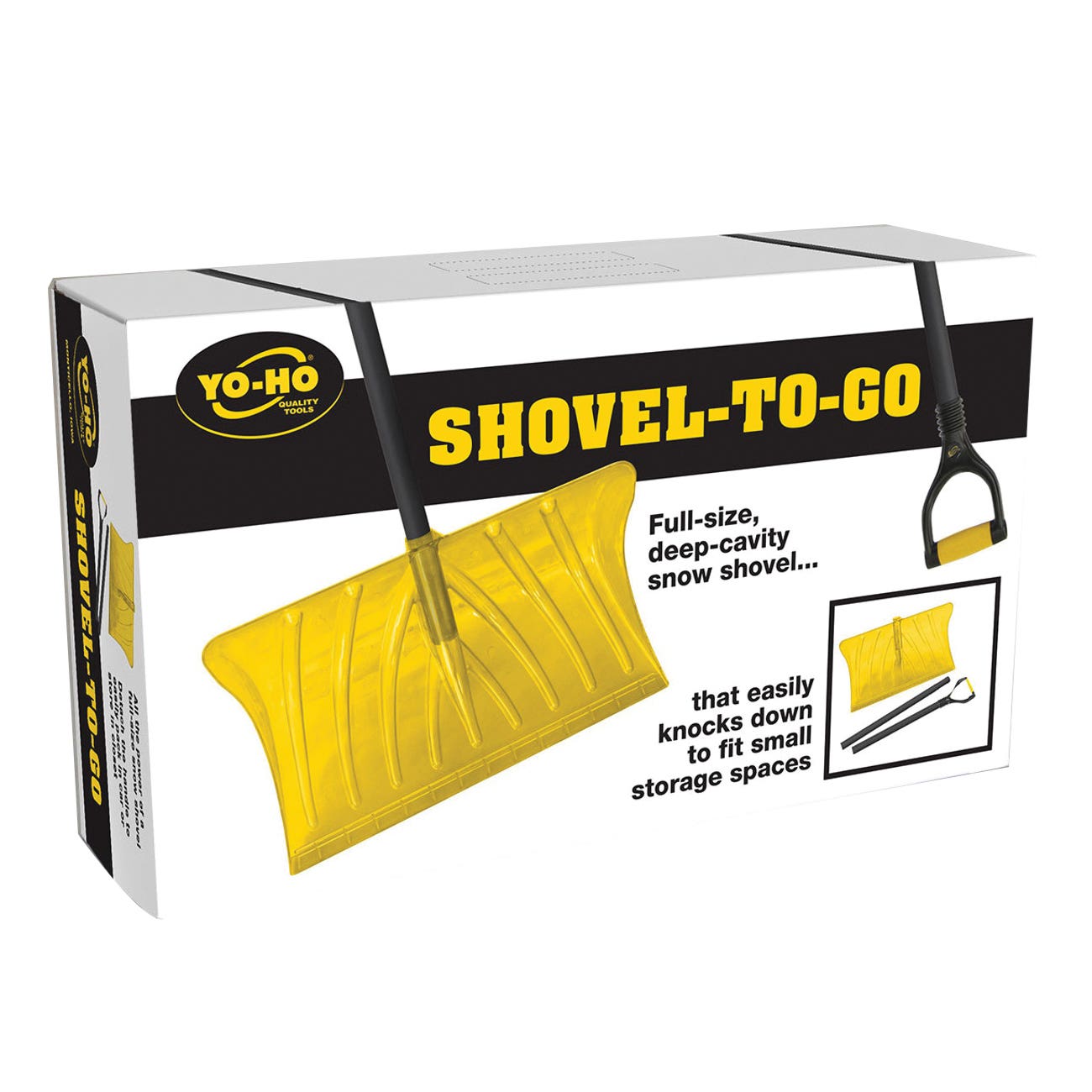 YO-HO Quality Tools Shovel-To-Go 760706 Snow Shovel, 4 in W Blade, 13 in L Blade, Polycarbonate Blade, 48 in OAL