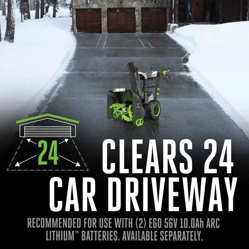 EGO SNT2416 Self-Propelled Snow Blower With Peak Power, Battery Included, 56 V, 10 Ah, Lithium-Ion, 2-Stage