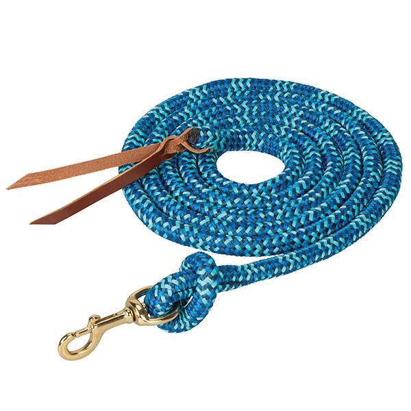 Weaver Equine 35-2096-C8 Cowboy Lead, 10 ft L, Swivel Snap, Polyester, Navy/Royal Blue/Turquoise