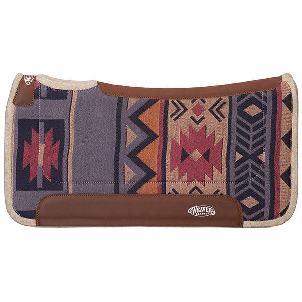 Weaver Equine Saddle Pad, 1 in Thick, Wool Blend Felt, Aztec Canyon Sunset/Crown Blue