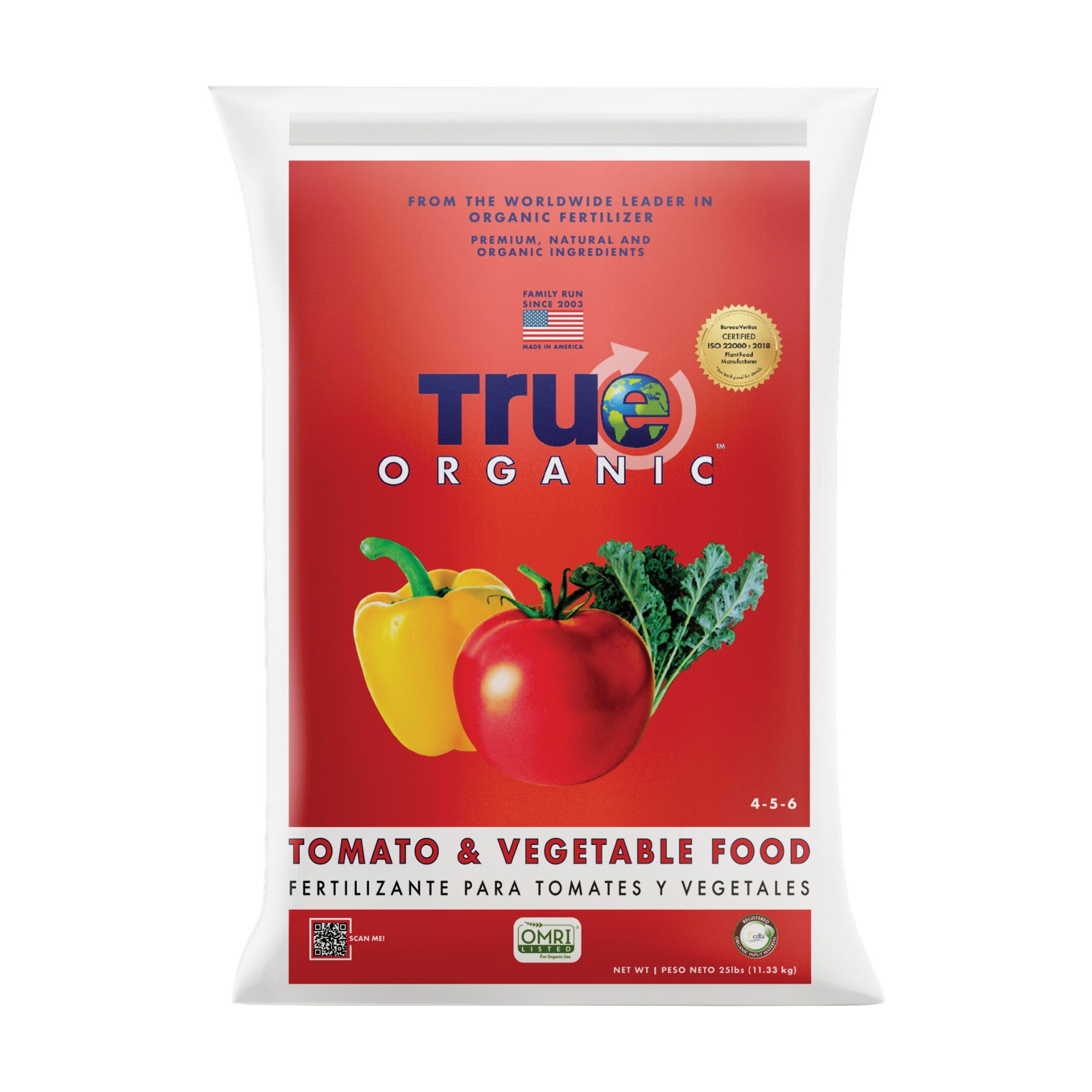 True Organic Tomato and Vegetable Food, Granular, 25 lb Bag
