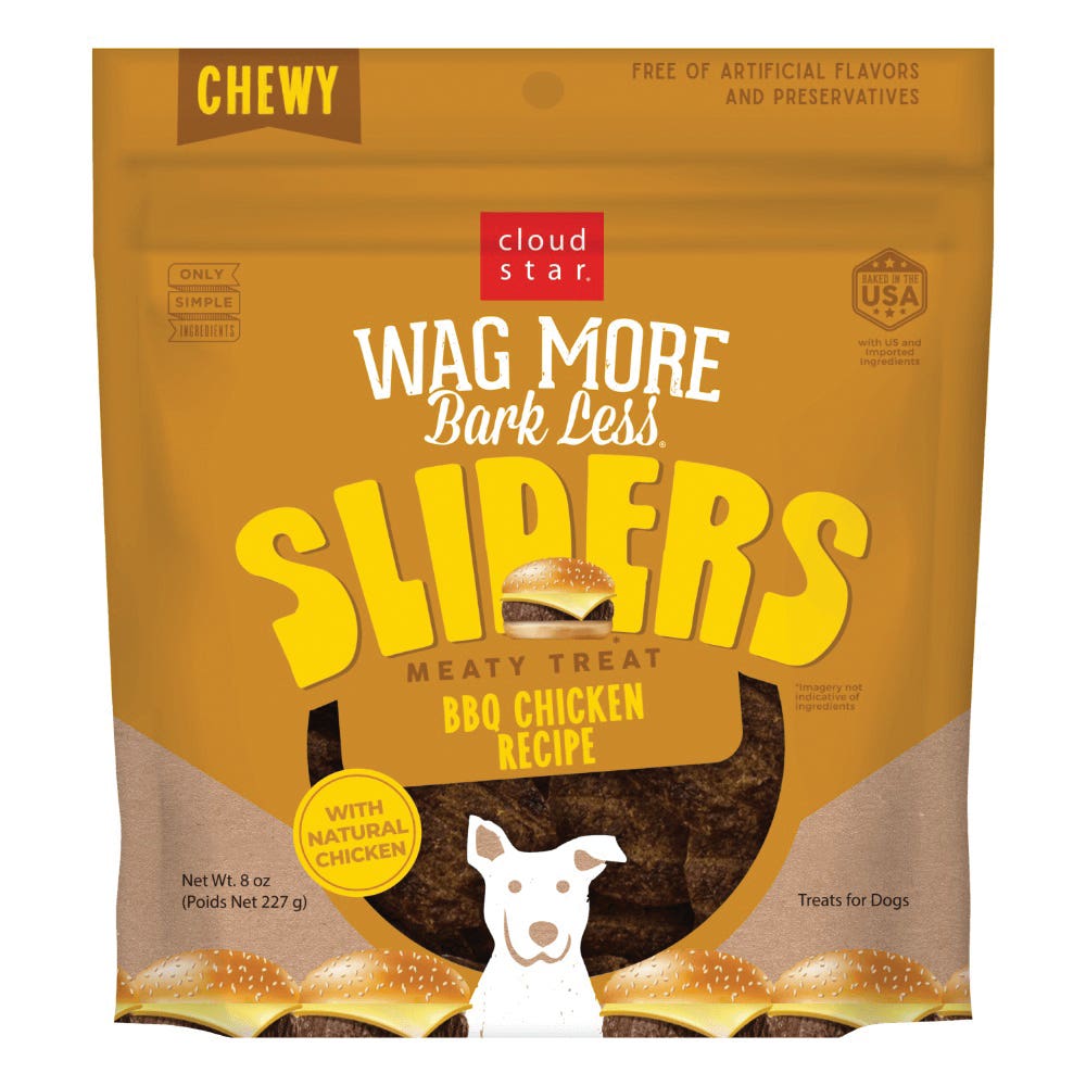cloud star Wag More Bark Less Series Dog Treat, Chew, BBQ Chicken, 8 oz