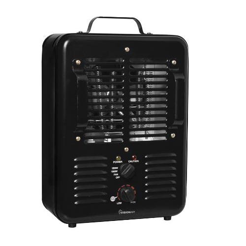 VisionAir Milkhouse Heater, 15 A, 115 V, 1500 W, 5120 Btu Heating, 2-Heating Stage