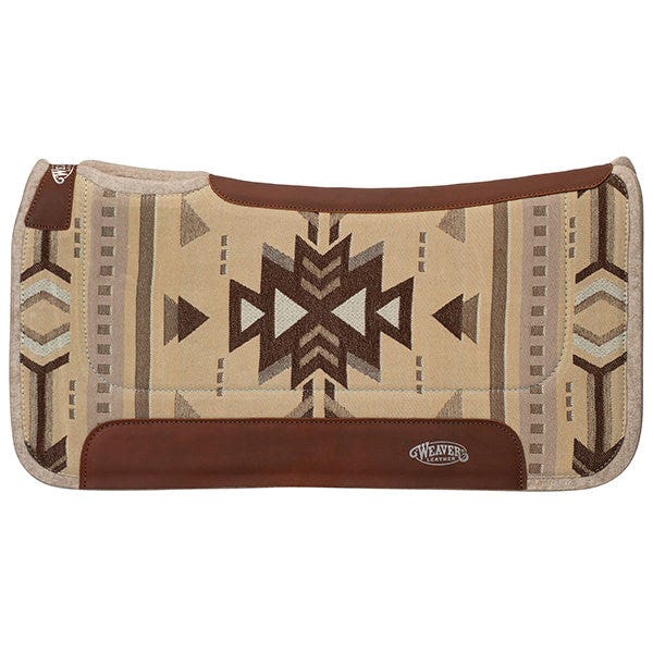 Weaver Equine Saddle Pad, 1 in Thick, Wool Blend Felt, Brown/Santa Fe-Beige