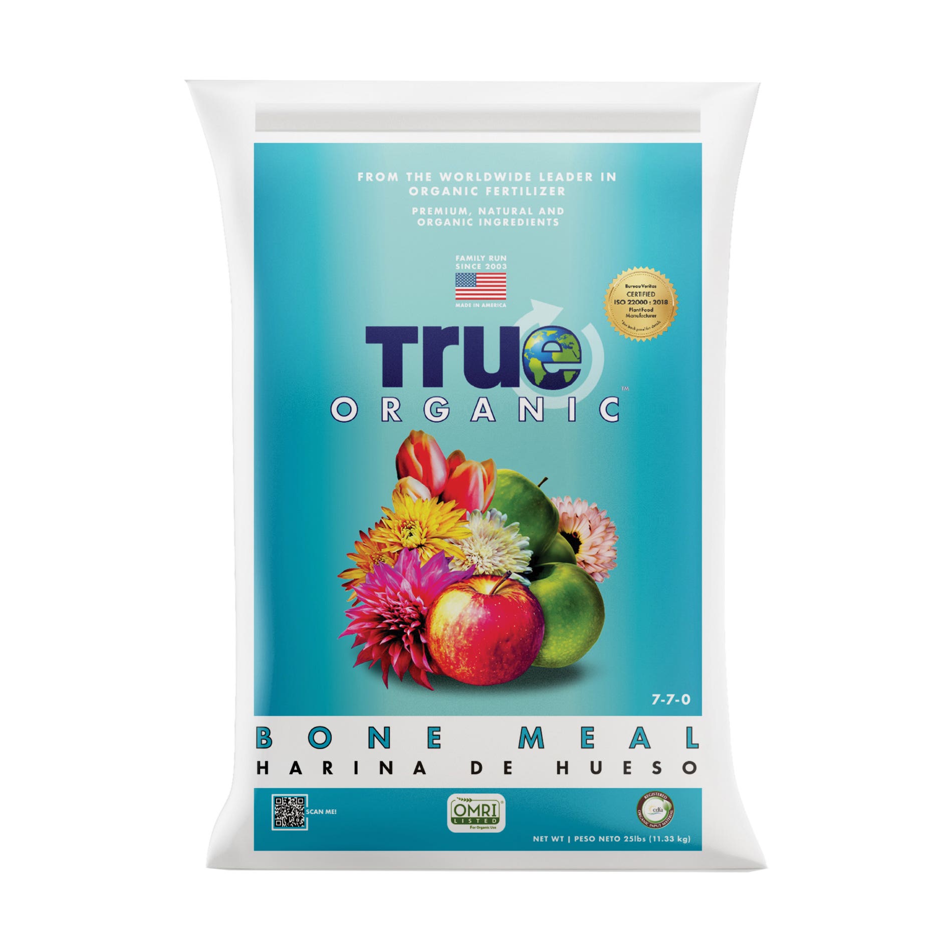 True Organic Bone Meal, Granular, 7-7-0 N-P-K Ratio, 25 lb Bag