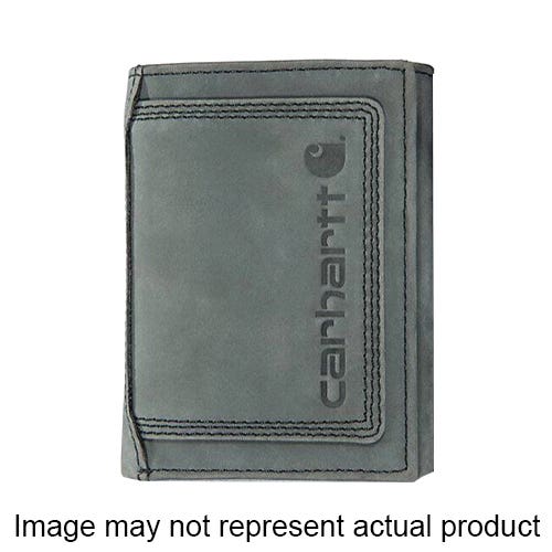 Carhartt Detroit Series Trifold Wallet, Men's, One-Size, Embossed Carhartt Logo, Black