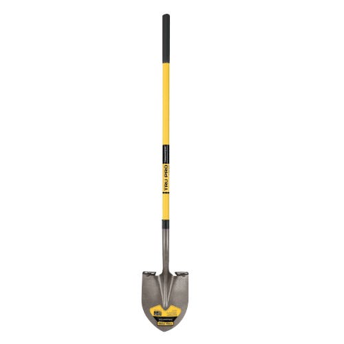 Truper Heavy-Duty Shovel with 9.5" Steel Blade, Fiberglass Handle
