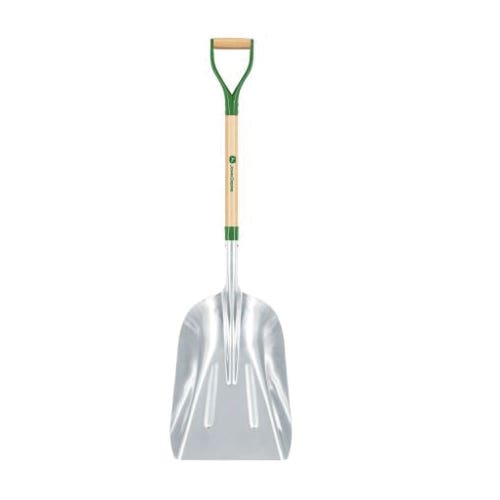 Truper Aluminum Scoop Shovel with Wood Handle, D-Grip