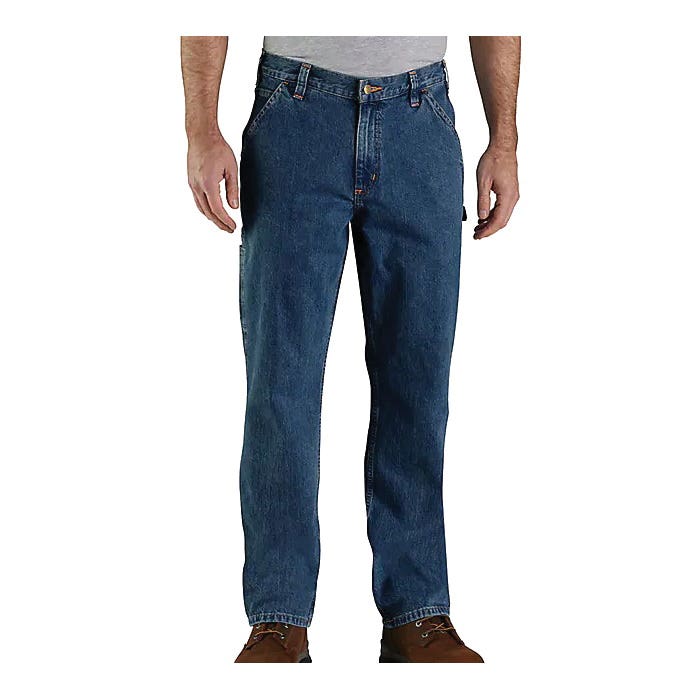 Carhartt Utility Jeans, 34 in W, 36 in L, Canal, Loose, Straight Fit