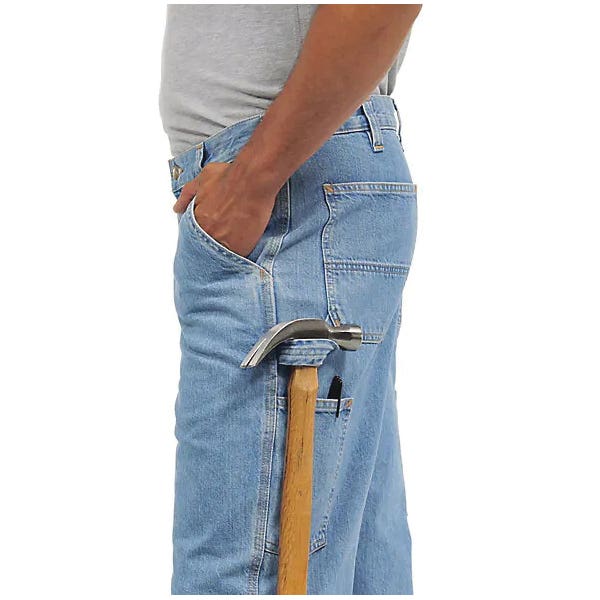 Carhartt Utility Jeans, 32 in W, 36 in L, Canal, Loose, Straight Fit