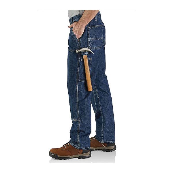 Carhartt Men's Utility Logger Jeans, 32 in W, 36 in L, Canal, Loose, Straight Fit