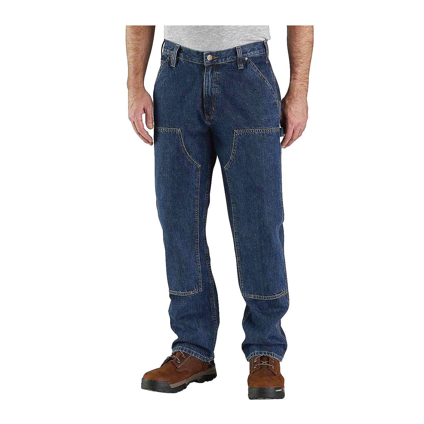 Carhartt Men's Utility Logger Jeans, 32 in W, 36 in L, Canal, Loose, Straight Fit